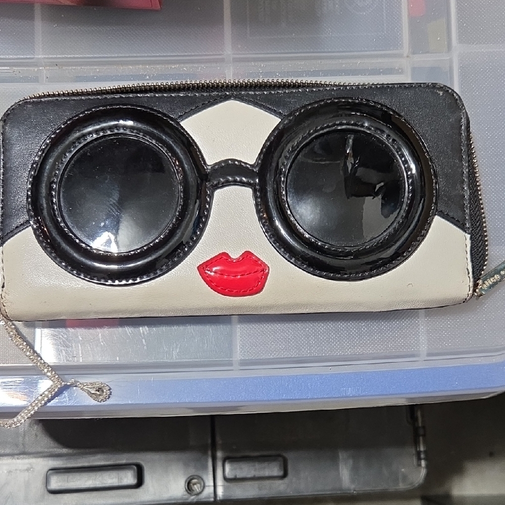 Alice + Olivia Black and White Face Wallet